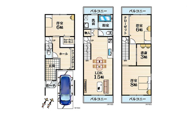 都島区友渕2丁目 間取り図 モデルハウスプラン③