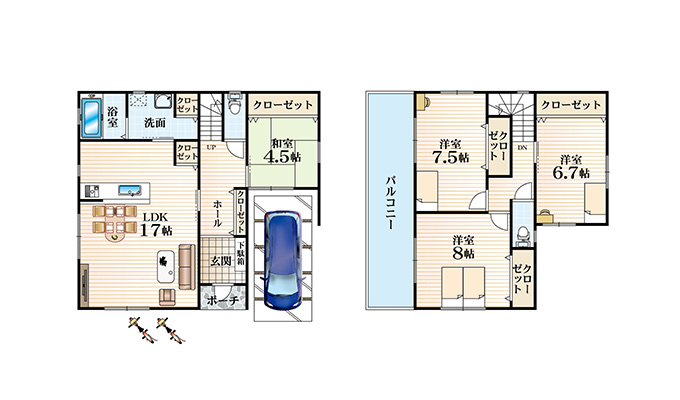 鶴見区横堤3丁目 限定1区画 2階建プラン