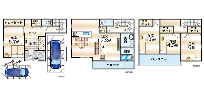 パークスコート鶴見区横堤2丁目 第2期分譲(全8区画) Ⅱ-B号地プラン