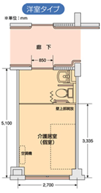 洋室タイプ間取り図