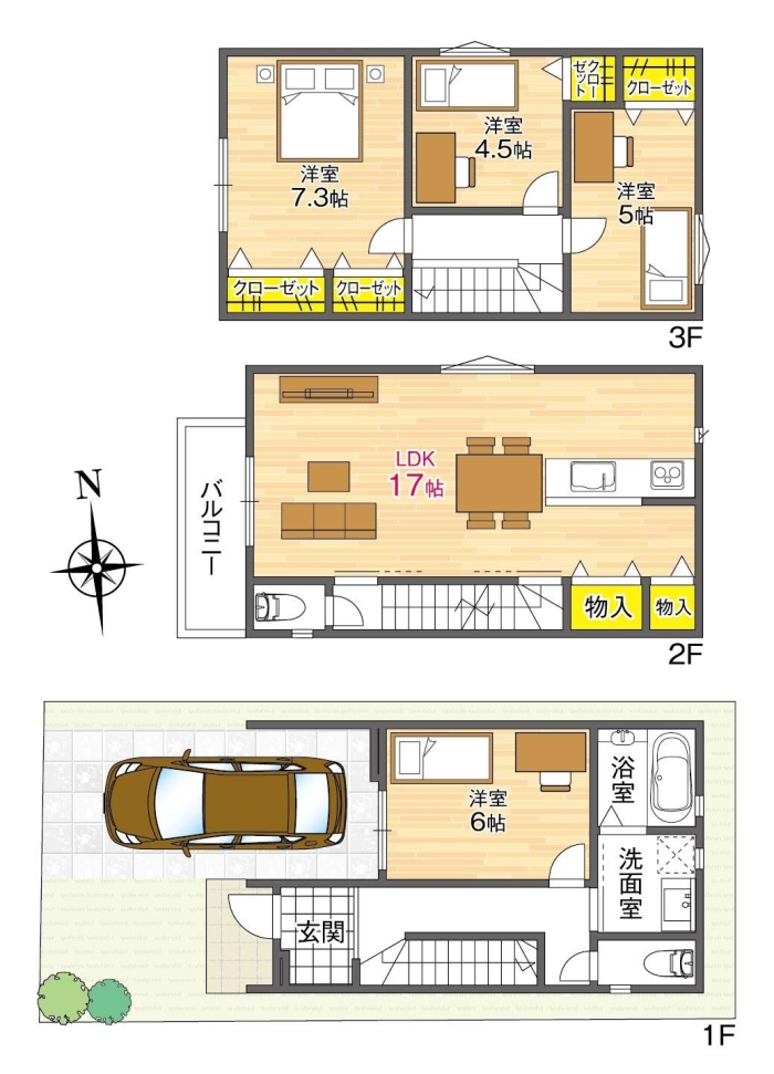 【参考プラン間取り図/3号地】