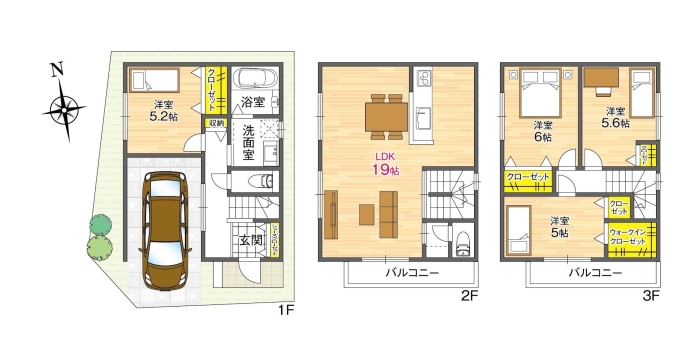 【参考プラン間取り図/2号地】