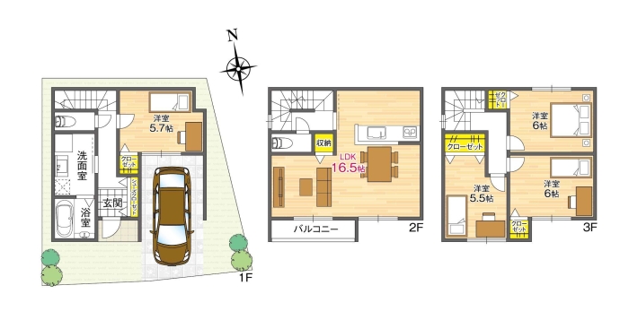 【参考プラン間取り図/3号地】