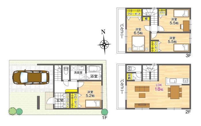 【参考プラン間取り図/2号地】