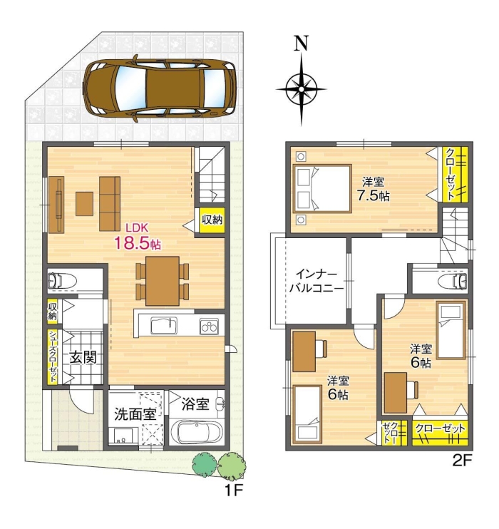 【参考プラン間取り図/1号地】