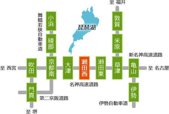 お車でお越しの方の図